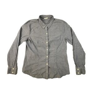 Converse One Star Women's XL Gray Chambray Button Up LS Shirt SEE DESCRIPTION